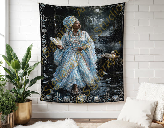 Yemaya Asesu Wall Tapestry, Panel de Trono Yemaya Asesu