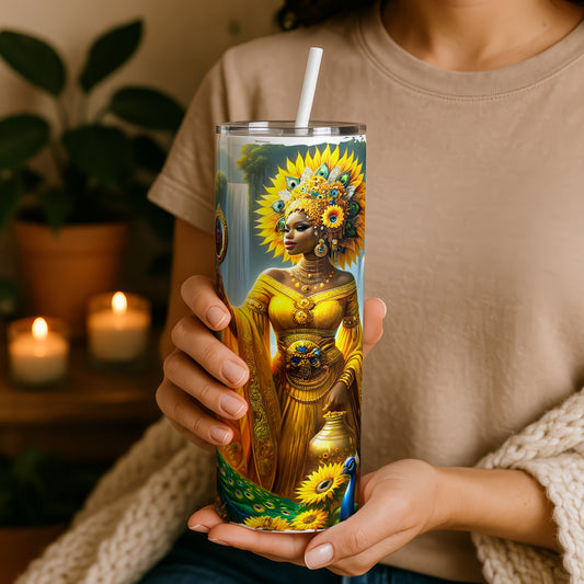 Oshun Tumbler, 20oz Orisha Tumbler, Iyalode Tumbler, African Yoruba Deity Gift, Santeria Art