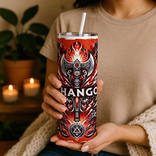Shango Orisha Tumbler, Shango 20oz Tumbler,  Yoruba Deity African Art, Spiritual Gift