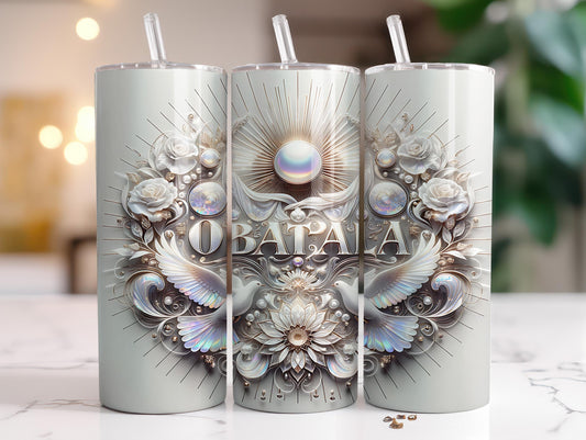 Obatala Tumbler, Obatala 20oz Tumbler, Yoruba Lukumi Drinkware, Sacred Spirituality Gift, Santeria Art