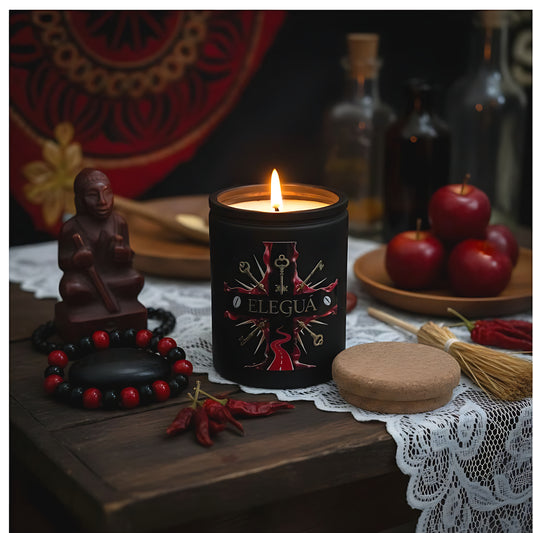 Elegua Candle, 12oz Elegua Candle, Handmade Soy Candle, Spiritual Decor & Handmade Altar Candle, Spiritual Gift, Santeria Candle
