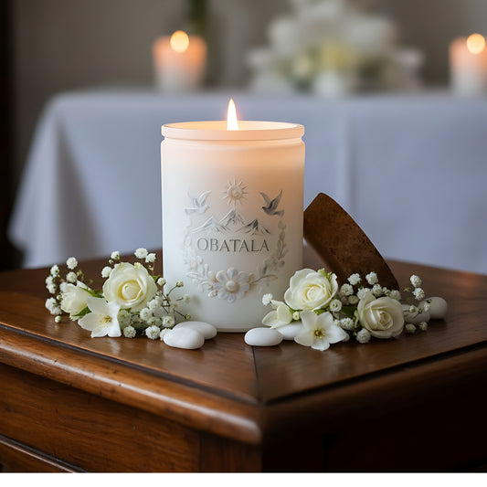Obatala Inspired Candle - 12 oz Soy Hand poured Candle