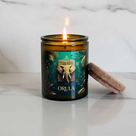 Orula Candle, Vela Para Orula, 12oz Essential Oils Soy Candle, Spiritual Decor, Altar Candle, Ifa Candle, Herbal Candle, Spiritual Gift