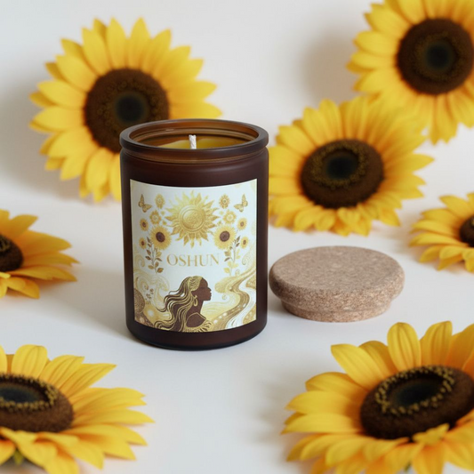 Oshun Inspired Candle, 12oz Beeswax Scented Candle, Beeswax Candle