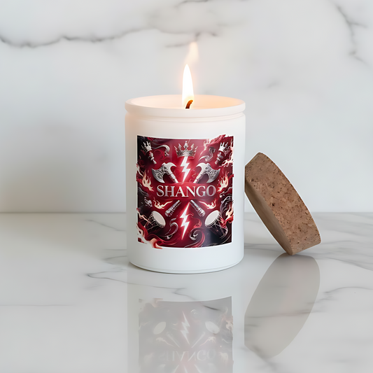 Shango Candle, 12oz Orisha Shango Candle, Handmade Soy Candle, Spiritual Decor & Handmade Altar Candle, Spiritual Gift, Santeria Candle